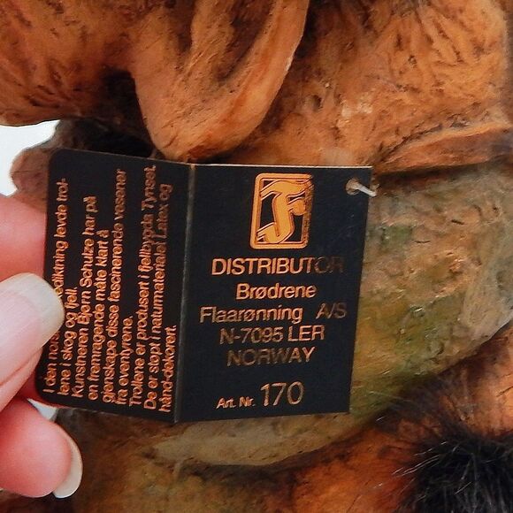 NyForm Troll Man On Rock Thinking #170 Norway Handmade 7 Inch Folk Art Disc - Picture 7 of 11